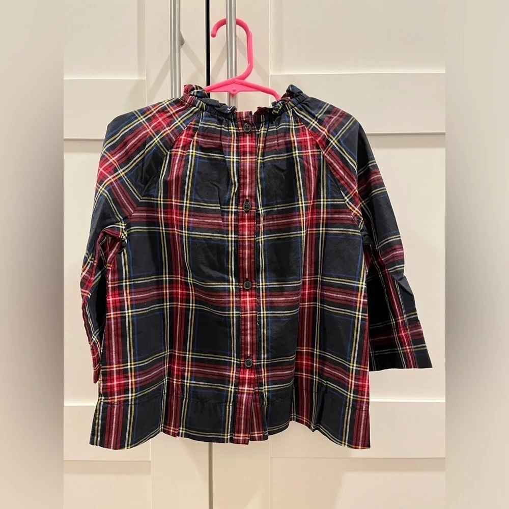 Crewcuts holiday plaid top in size 4-5